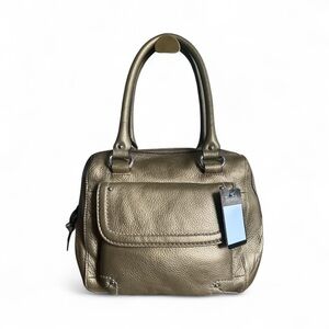 💖 NWT Tignanello Metallic Pebbled Leather Satchel ✨ Chic Designer Bag